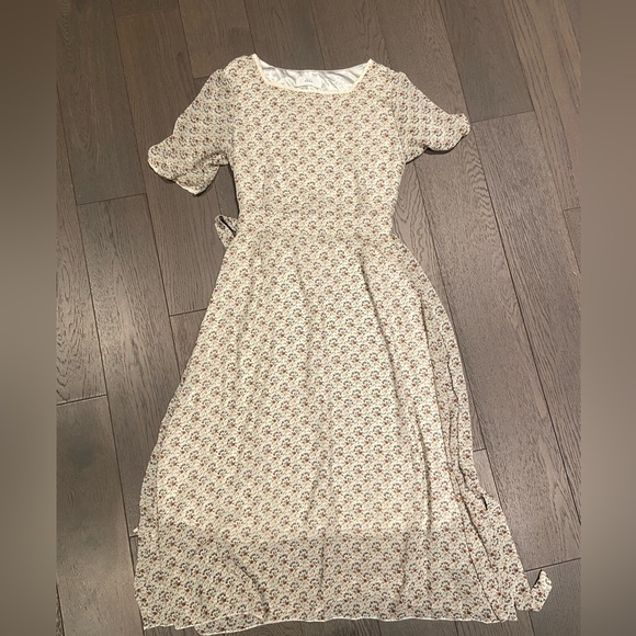 Korean floral midi tie dress - Picture 1 of 3